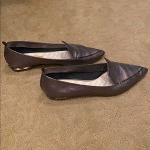 Classic Nicholas Kirkwood loafers in cool metallic